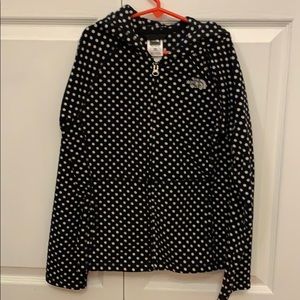Polka dot north face hooded fleece